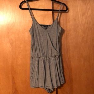 AEO navy and white striped lightweight & stretchy romper